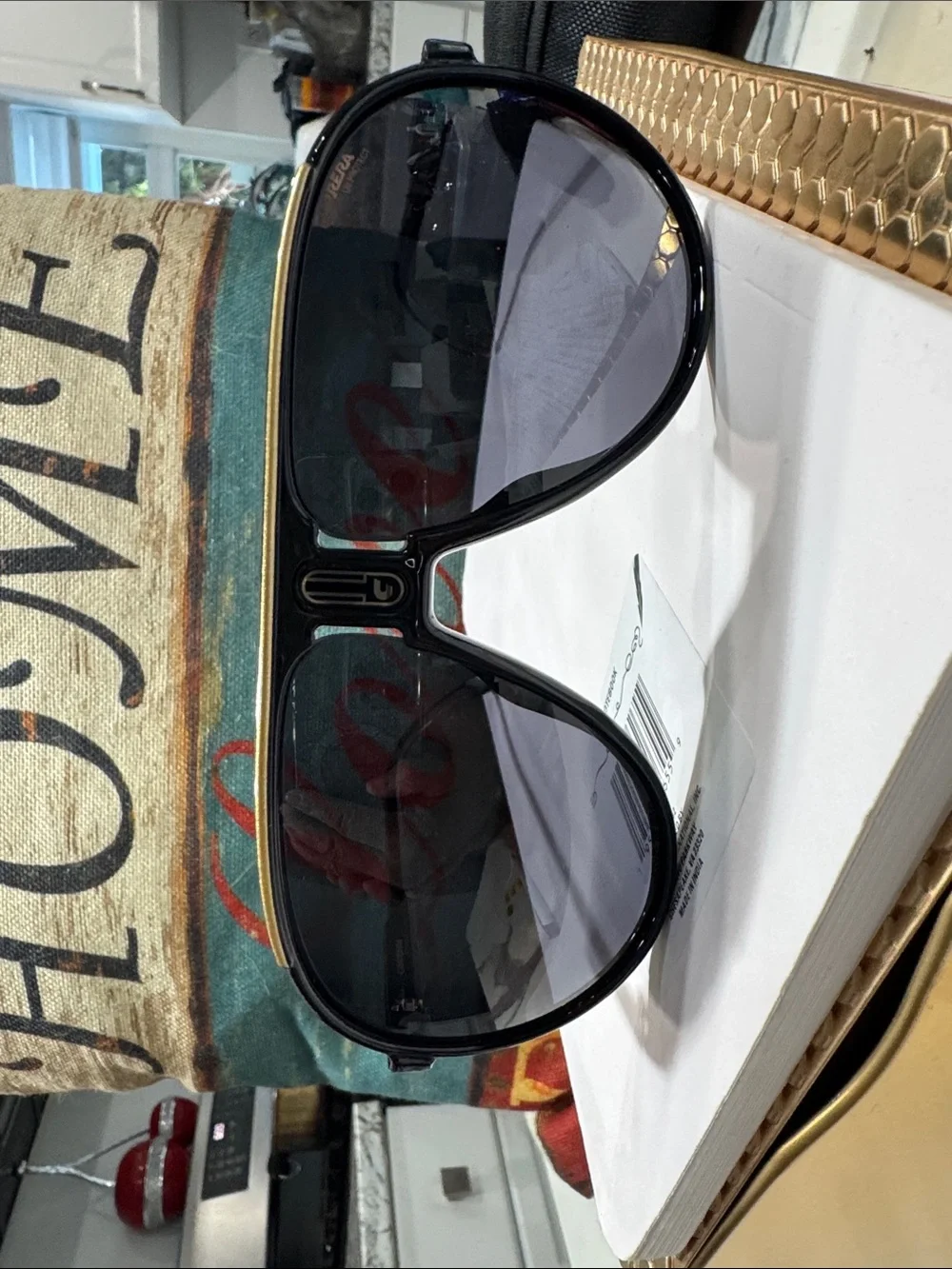 Carrera Champion Black Designer Sunglasses Black Lenses Aviator Special Edition